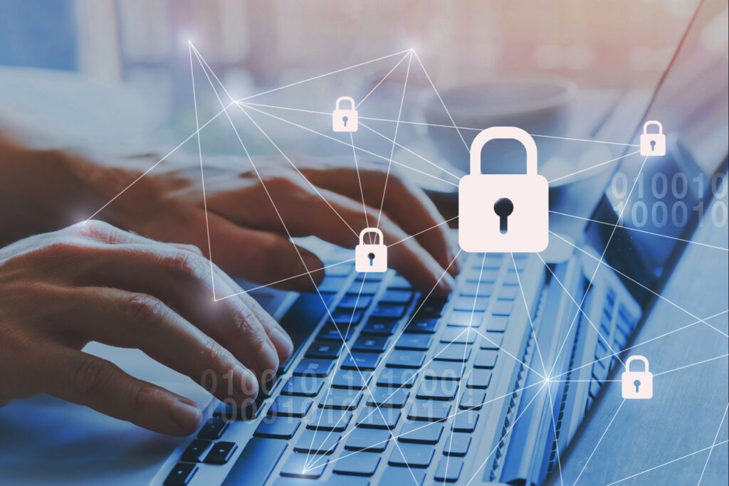 padlock for cybersecurity and cyber event protection